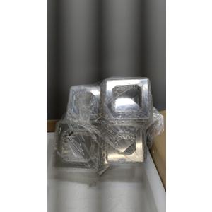 22" Crystal Chandelier Square Ceiling Light Led Flush Mount Ceiling Lighting Modern Crystal 4 Lights Chandeliers for Living Room Bedroom Kitchen (Cool White)