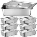 Dandat 6 Full Size Steam Table Hotel Pans with Lid, 20.8 x 12.8 x 6 Inch
20.8 X 12.8 X 6 In, Thick Stainless Steel Restaurant Commercial Trays Steam Food Containers for Chafing Dish Buffet