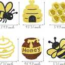 Honey Bee Party Centerpiece Sticks Glitter Bee Birthday Decorations 12PCS Happy Bee Day Table Toppers Beehive Table Centerpieces for Kids Oh Babee Baby Shower Supplies