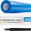 VinylRus Heat Transfer Vinyl-12 x 20ft Sky Blue Iron on Vinyl Roll for Shirts, HTV Vinyl for Silhouette Cameo,Easy to Cut & Weed