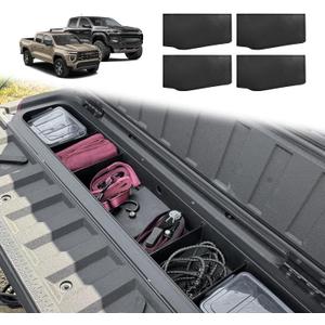 Muslogy for 2023-2026 Colorado & Canyon Tailgate Organizer Storage Divider 4PCS Black ABS Material Compatible with Chevy Colorado/GMC Canyon StowFlex Tailgate Accessories 2023 2024 2025 2026