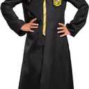 Disguise Harry Potter Hufflepuff Robe, Official Wizarding World Costume Robes, Classic Kids Size Dress Up Accessory, Child Size (7-8) (Black, M)