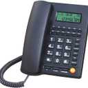 Corded Caller ID Telephone with Speaker for Home and Office, TelPal Wired Landline Telephone Set Simple Analog Desktop Hotel Telephones