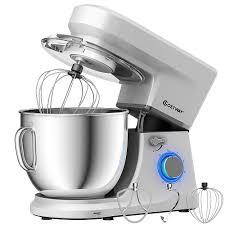 Costway - Tilt-Head Stand Mixer 7.5 Qt 6 Speed 660W with Dough Hook, Whisk & Beater - Silver EP24647SL