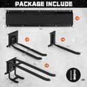 11Pcs Garage Wall Mount Tool Storage Rack - Adjustable Garden Tool Storage Hooks, Heavy Duty Utility Shed Organization Rack for Hanging Rake, Broom, Mower, Snowboard and Other Yard Tool
