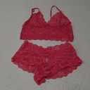 Lilosy Sexy Sheer Floral Lace Pajamas Lingerie Set High Waist Sleepwear Bra and Panty 2 Piece Nightwear, XL