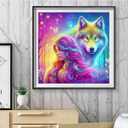 2 x Ekuxom Wolf Diamond Art Kits for Adults-5D Diamond Painting Kits for Adults-DIY Full Round Drill Diamond Gem Arts for Home Wall Decor Gift 14x14inch