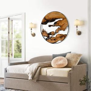 WELLAND Cedar Wood Wall decoration Ornaments, 16" L x 16" W x 1" H Hanging Decoration, irregular shape dcor for Home Office, Living Room, Bedroom, Entryway, Bathroom