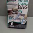 6 Jumbo Vacuum Storage Bags, Space Saver Bags Compression Storage Bags for Comforters and Blankets, Vacuum Sealer Bags for Clothes Storage, Hand Pump Included