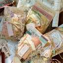 VIVIQUEN Sheets Vintage Textured Scrapbook Paper Set – 4 Nature Themes Retro Mixed Special Paper for Scrapbooking Planner Bullet Junk Journal Supplies Collage Card Embellishment