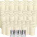 144-Pack LED Flameless Flickering Candles with Remote Control and 2/4/6/8 H Timer Led Pillar Candles of Wedding, Table, Halloween,Christmas Decorations and Special Occasions (Three Sizes)
