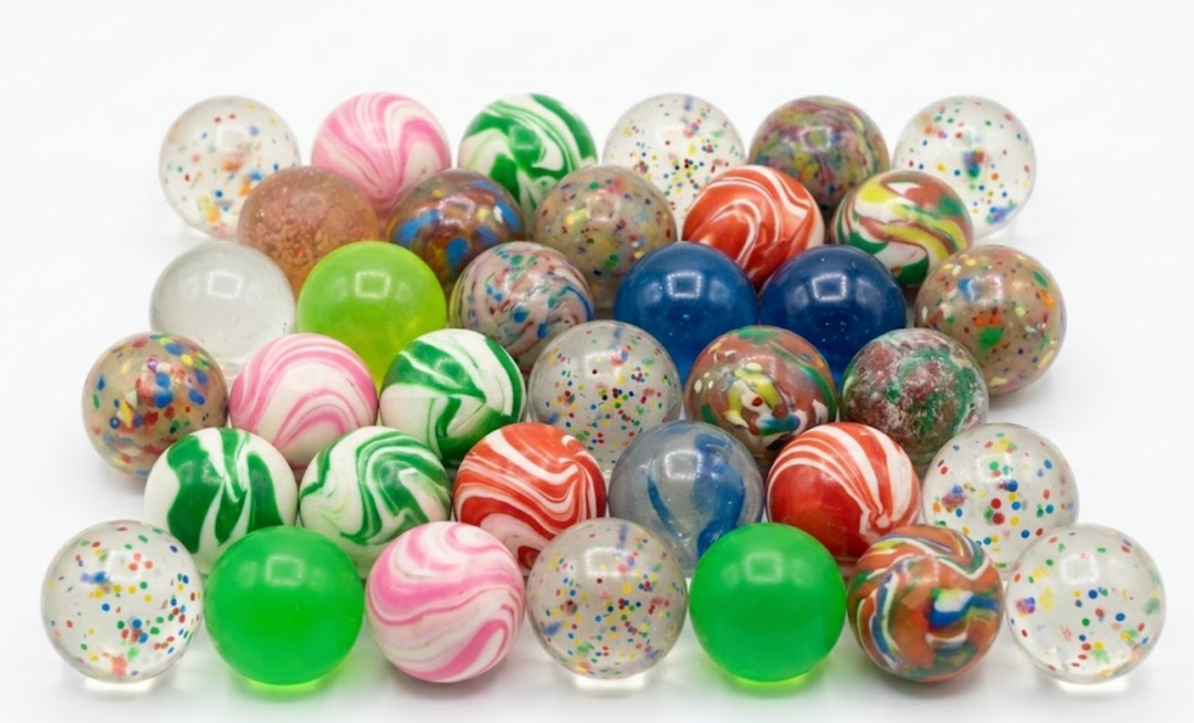 Colorful Bouncy Balls Bulk Mixed Pattern High Bouncing Balls for Kids Party Favors, Prizes, Birthdays Gift, 54ct