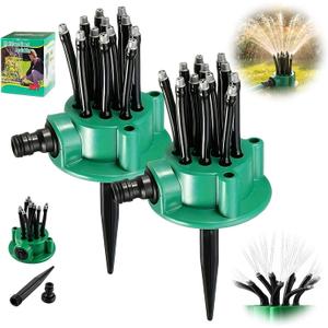 360 Degree Garden Automatic Multi Sprinkler Garden Lawn Sprinklers Roof Cooling Sprinklers Watering Gardening Tools Housewarming Gift (2PCS)