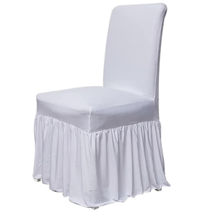 molasofa Chair Covers for Dining Room Set of 1 Stretch Chair Slipcovers with Skirt for Kitchen Seat Protectors Wedding Banquet Decor Kids Pets Spandex Fabric Washable (1pcs, White)