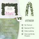 2Pcs 6FT Eucalyptus Garland, Green Garland with Flowers,Artificial Faux Greenery Vines for centerpieces Wedding Party Table Runner Room Home Mantle Decor