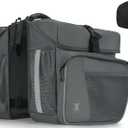 Waterproof Double Panniers Bag - 36L Saddle Bags for Rear Rack Bicycles with Safety Reflective Strips, Bicycle Commuting Pannier Fit Most Bicycle Rack with Rain Cover (With Rain Cover, Grey, 36L)