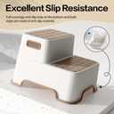 Toddler Step Stool for Bathroom Sink, 2 Pack Step Stool for Kids, Plastic Potty Training Toilet Stepping Stools, Child and Baby Lightweight&No-Slip Two Step Stools for Kitchen - Khaki