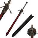 Sword Valley Rebellion/Rebellious Blade - Premium Fantasy-Themed Display Sword - Stainless Steel Blade, Zinc Alloy Guard, 136.5cm/53.74" Length, Hand Forged with Exquisite Detail (with Hanging Board)