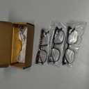 3-Pack Nearsighted Distance Glasses for Men Women, TR90 Lightweight Eyeglasses with Spring Hinges
