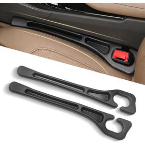 Car Seat Gap Filler Set of 2, 3-in-1 Seat Gap Filler with Organizer & Hook, Soft Foam Gap Stopper Universal Fit for Car SUV Truck, Prevent Items Dropping Between Seat and Console