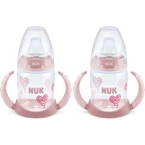 NUK Learner Cup, 6+ Months, Fun Fruits and Animals, 5 Oz, Pack of 2 BPA Free, Soft Spout, Spill Proof Sippy Cup