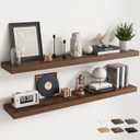 55 Inch Floating Shelves for Wall 2 Pack, 8"D Wood Grain Bathroom Shelves, 55"Wx8"Dx1.4"H, 2Pack