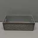 Creative Scents Dublin Silver Bathroom Decor Box Toilet Paper Holder Storage Basket  Decorative Toilet Tank Topper Bathroom Storage Organizer  Bathroom Sink Organizer Countertop Container