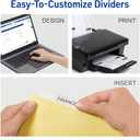 Avery Insertable Dividers for 3 Ring Binder, 5-Tab Set, Clear Big Tabs, Buff Paper with Gold-Reinforced, 24 Sets, Great for Organizing Projects, Reports, Finances, and More (11113)