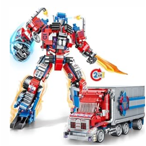 2 in 1 Transforming Mech Robot Building Toy Set, Compatible with Lego Car, 830 PCS Racing Car Building Blocks Kit for Adults, Construction Truck Vehicle Educational Gift Toy for Teens Boys 14+