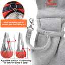 Tomkas Small Dog Sling Carrier - Cat Sling Carrier - Classic Pocket & Classic Strap - for 2-7 lbs Pets(Grey)