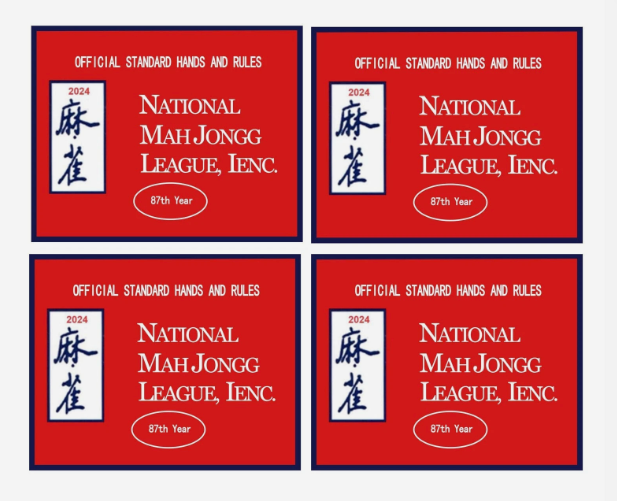 lEPECQ Mahjong Card 2024, 4PC Mahjong Card Official Standard Hand and Rules Mahjong Card Large Print Mahjong Scorecard（Red）