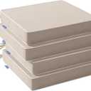 MIULEE Beige Outdoor Chair Cushions Set of 4, 18.5x16x3 Inch Waterproof Patio Seat Cushions for Outdoor Furniture Couch Sofa, 3 Year Color Fastness High Density Foam with Adjustable Ties