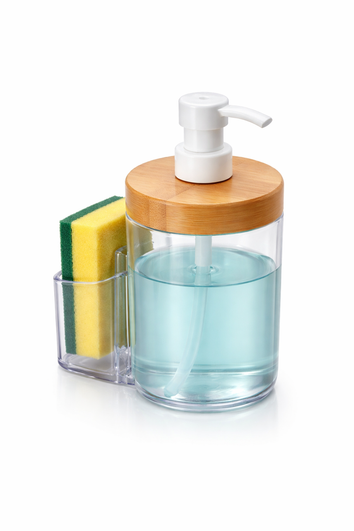 Clear Soap Dispenser with sponge holder