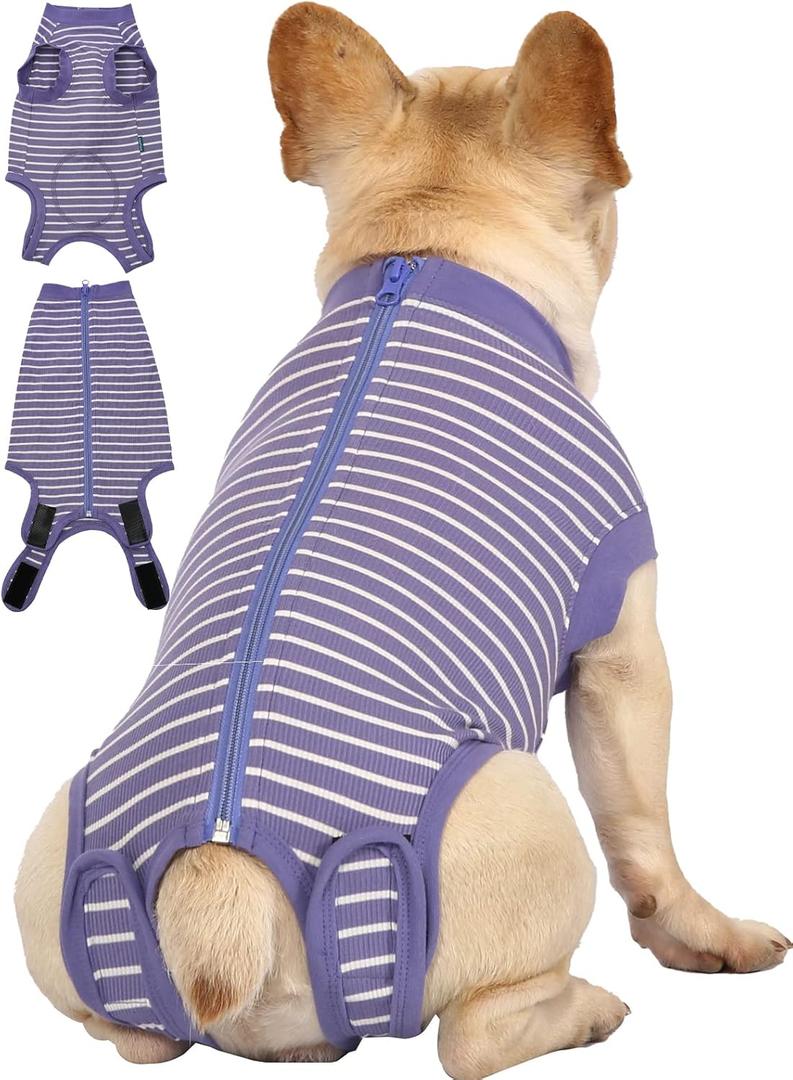 Dog Surgery Recovery Suit - After Spay, Abdominal Wounds Post Surgical Recovery, Anti Licking Breathable Dog Onesies for Small, Medium & Large Pet, Alternative Bandages Cone E-Collar (XL (Back length: 19.7"))
