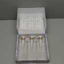 Modern Gold Design Shampoo and Conditioner Dispenser, Large 27oz Shower Soap Dispenser, Set of 3 Refillable Empty Plastic Pump Bottles for Bathroom, 6 Waterproof Labels Included, (Clear & White)