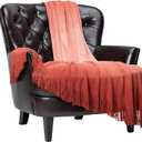 Chanasya Premium Gradual Gradient Ombre Super Soft Acrylic Throw Blanket with Tassels - Warm Cozy Lightweight Fluffy Blanket for Bed Sofa Chair Couch Bed Room Chocolate Blanket (50x65 Inches) Fudge