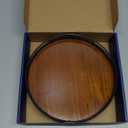 Farmhouse Oak 9" Lazy Susan Turntable Organizer for Cabinet, Round Wooden Lazy Susan Organization and Storage for Dining Table, Pantry, Kitchen, Countertop, Cupboard,Home Decor, Walnut Wood