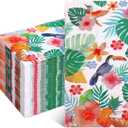 100 Pcs Tropical Party Cocktail Napkins 3 Ply Hawaiian Summer Paper Napkins for Hawaiian Jungle Beach Birthday Holiday Party Tableware Decor Supply