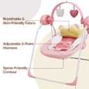 Baby Swings for Infants, Baby Girl Swing for Newborn, Portable Infant Swing with Music, Adaptable Speed, Timing, Soft Cushion, 0-9 Months 20 lbs(Pink)