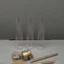 Glass Hurricane Candlestick Holders Gold - Romadedi Taper Candle Holder Tall Clear Glass Cylinder Table Centerpiece Wedding Decor Party Birthday Christmas Home Decorations Set of 3 (3 PCS)