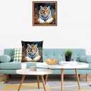 Lovxvouy Pillow Cross Stitch Kits for Adults Beginners-Preprinted Needlepoint Kit Stamped Crossstitching Kits 11CT Cross-Stitch Kit Stitches Kit Embroidery Kits-Forest Tiger 18x18 inchs (ColorCraft30)