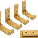 Folding Coat Hooks, Wall Hanging Hooks 5Pcs Aluminium Alloy Folding Clothes Hook, Foldable Aluminum Alloy Single Towel Hook for Bathroom, Bedroom and Fitting Room (Golden)