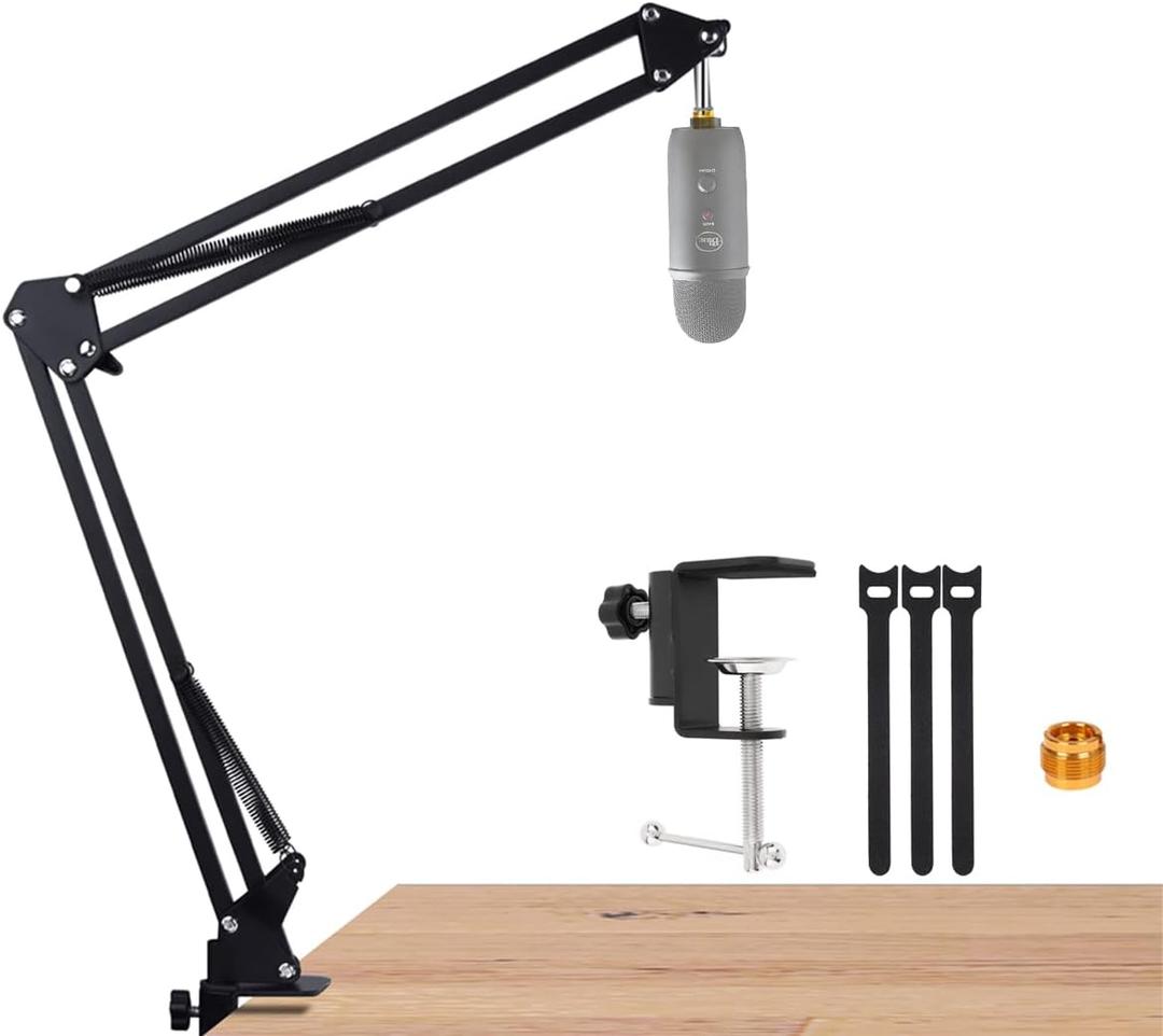 For Blue Yeti White Boom Arm, Mic White Desk Stand Compatible with Blue Yeti Nano Microphone, Blue Yeti x Mic White Arm Stand Perfect for Podcasts, Gaming, Recording.
