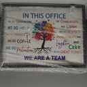In This Office We Are A Team Wall Decor 24x18 Inch Frame Office Inspirational Wall Art, Motivational Teamwork Wooden Hanging Sign