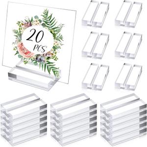3" Clear Acrylic Stand, 20 Pack Table Sign Holders with 3mm Slot, Multi-Purpose Place Card Base for Wedding Birthday Exhibition Office Cafe Restaurant Perfect Table Decorations (Transparent) 3" Clear Acrylic Stand, 20 Pack Table Sign Holders with 3mm Slot, Multi-Purpose Place Card Base for Wedding Birthday Exhibition Office Cafe Restaurant Perfect Table Decorations (Transparent)