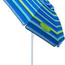 Tommy Bahama 6' UPF 50+ Tilt Beach Umbrella with Integrated Sand Anchor, Wind Vent, and Carry Bag (Green and Blue Stripe)
