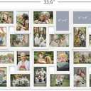 J.M.Deco Collage Picture Frames for Wall 24 Slots, Large Photo Frame Gallery Puzzle Collage Wall Hanging for 4 x 6 Photo, Christmas Gift for Family or Friends - Pure White