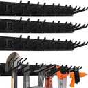 HORUSDY 64-Inch Heavy Duty Garage Organization Rack, 4 Packs Rails and 9 Adjustable Hooks, Tool Organizer Rack with Heavy Double Hooks Tracks Max Load 600LB