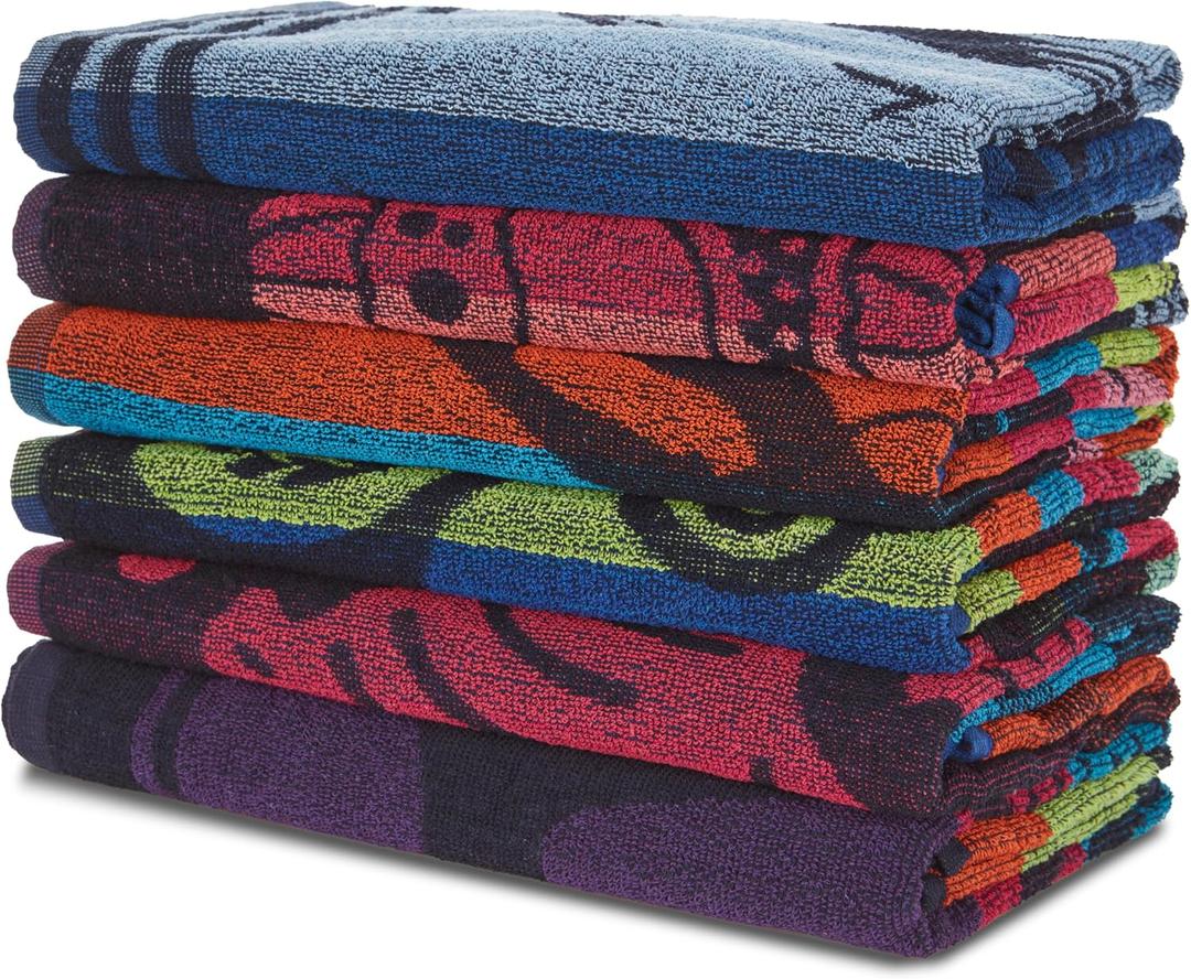 BolBom*S Cotton Beach Towels- Hammam Classic Pool Towel 30 x 60 Inches Oversized Soft Beach Towels for Adults - Luxury Bath Towels - Summer Gifts Accessories - Pack of 6