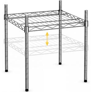 Heavy-Duty 1-Tier Chrome Metal Wire Shelving Unit, 14x14x15 Inch, 350 lbs